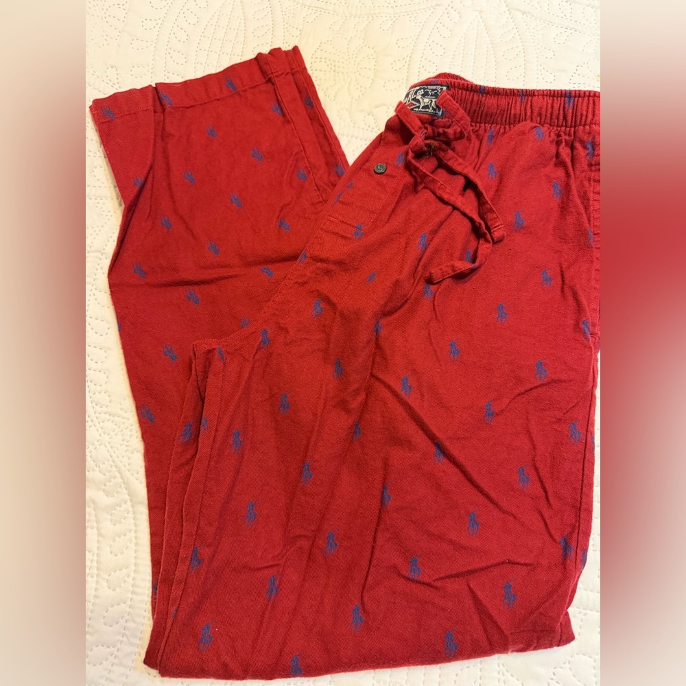 Polo by Ralph Lauren Wine colored Pajama Pants with Blue Accents
